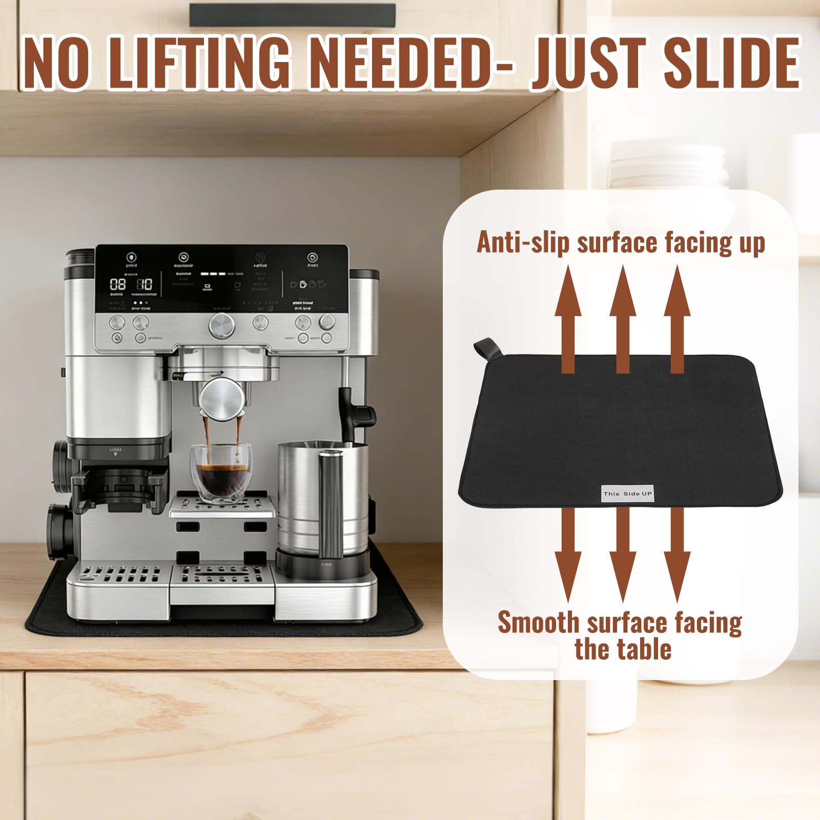 Sliding Mat for Ninja Espresso Coffee Machine ES601/ES701,Smooth Glide with Hanging Strap, Appliance Slider Compatible with Luxe Cafe Machine ES601/ES701,Ninja Luxe Cafe Accessories