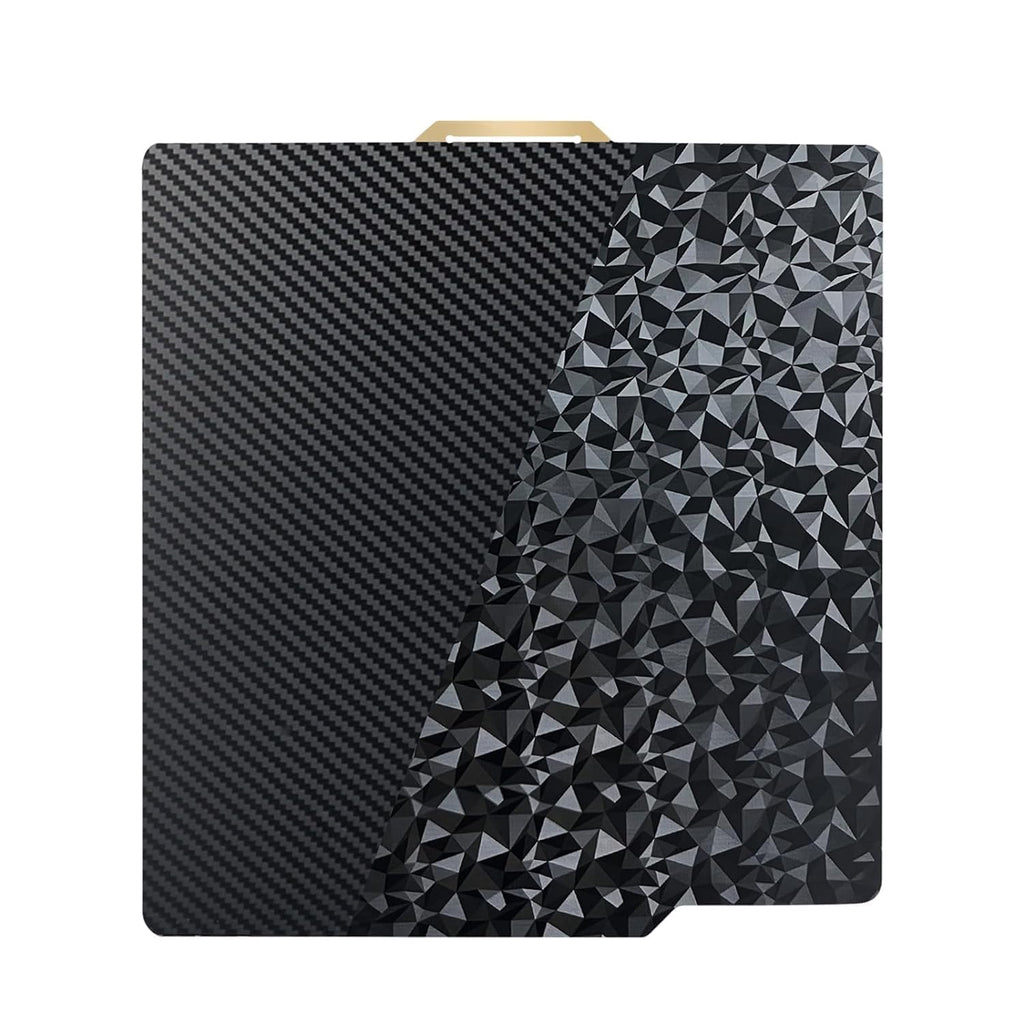 IdeaFormer-3D for Bambu lab 3D Printer PEO PET Build Plate for Bambu Lab X1C/X1/X1E/P1P/P1S/A1, Diamond PEO+Carbon Fiber PET Spring Steel Plate 257x257mm Double Sided Flexible Sheet Removable Platform