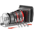 ORDORA Pots and Pans Organizer under Cabinet, Expandable 11.8"-22.8" Pot Lid Holder with 12 Adjustable Dividers, Pan Organizers inside Cabinet for Kitchen Cookware Bakeware, Black