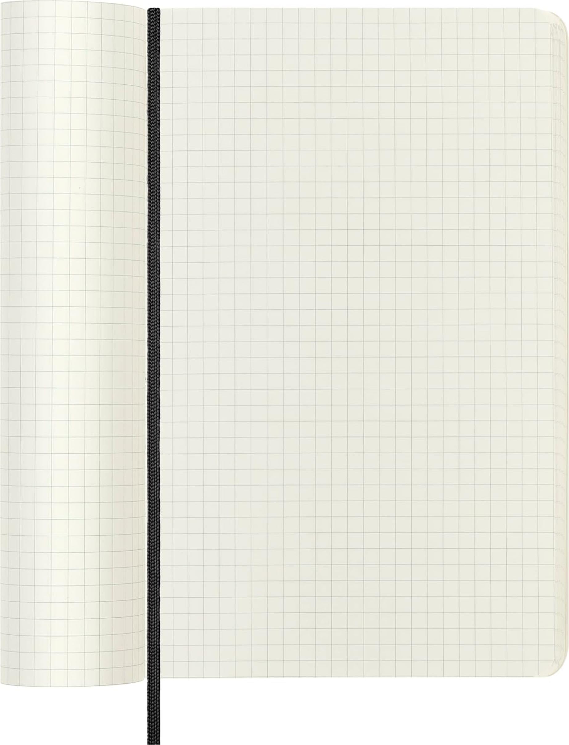 Moleskine Classic Notebook, Soft Cover, Large (5" x 8.25") Squared/Grid, Black, 192 Pages