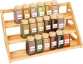 Spice Rack - Tiered Spice Rack Organization for Cabinet - 3 Tier Bamboo Display Spice Shelf for Countertop