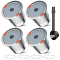 Reusable k Cups for keurig 2.0 1.0,Universal stainless steel Refillable k Cups Filter Use for Keurig all most of coffee Makers brewers(4pack)…