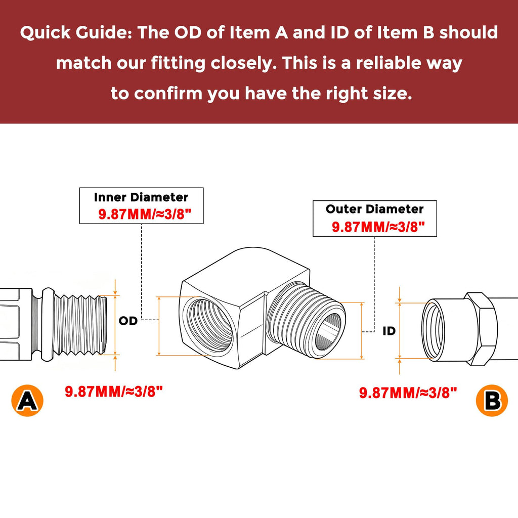 Kozelo Pack of 5, 90 Degree 1/8" Female NPT to 1/8" Male NPT Solid Brass Hose Fittings Adapter