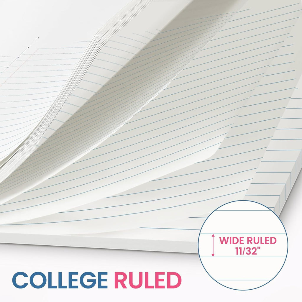 Aesthetic Spiral Notebook 3 Pack - 1-Subject College Ruled Paper, 8" x 10-1/2", 70 Sheets per Notebook, Hardcover 3 Hole Pastel Colors, Easy Tear Line Spiral Notebooks for Office School Home-Macaron