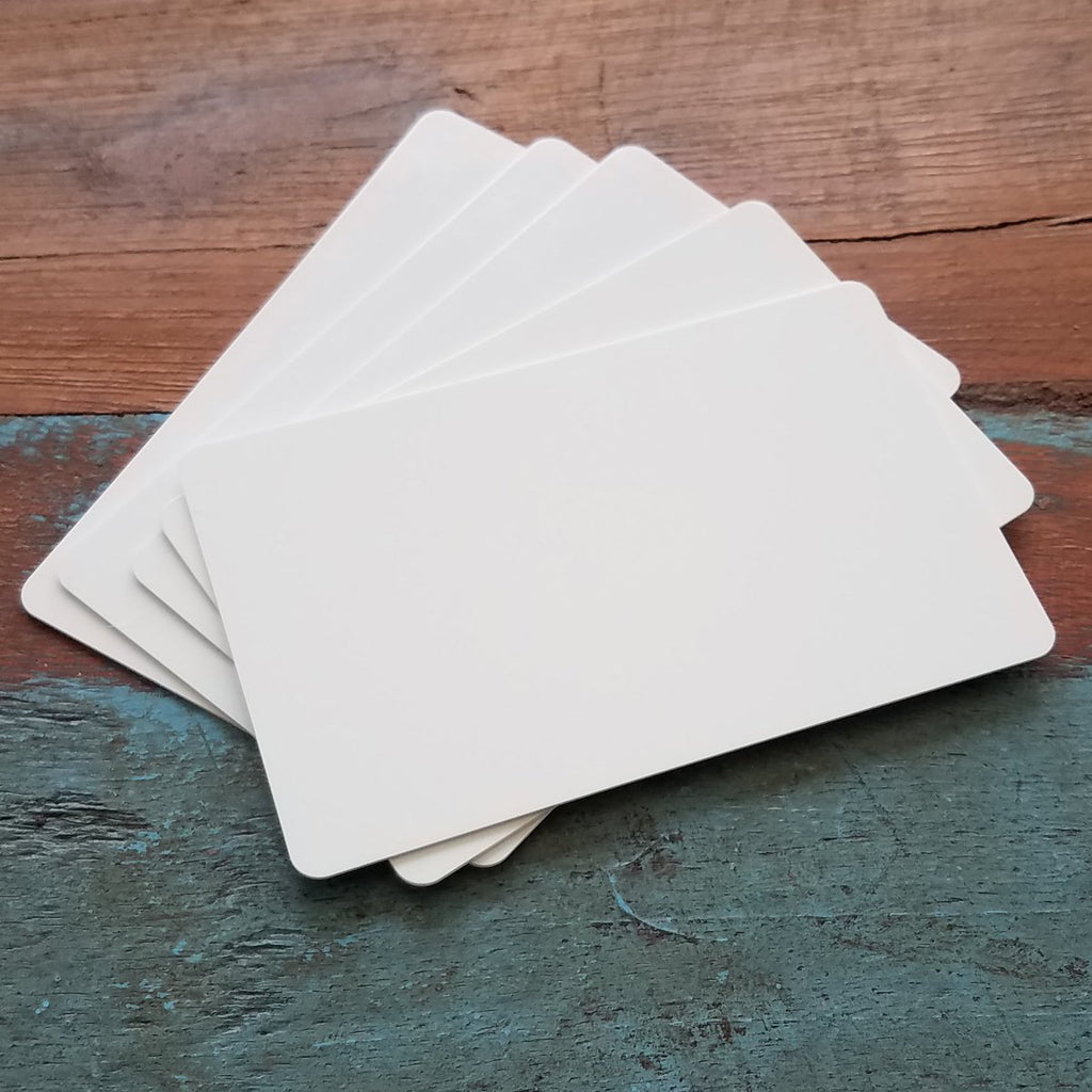 100 Pack - Premium Blank PVC Cards for ID Badge Printers - Graphic Quality White Plastic CR80 30 Mil (CR8030) By Specialist ID - Compatible with Most Photo ID Badge Printers (White)