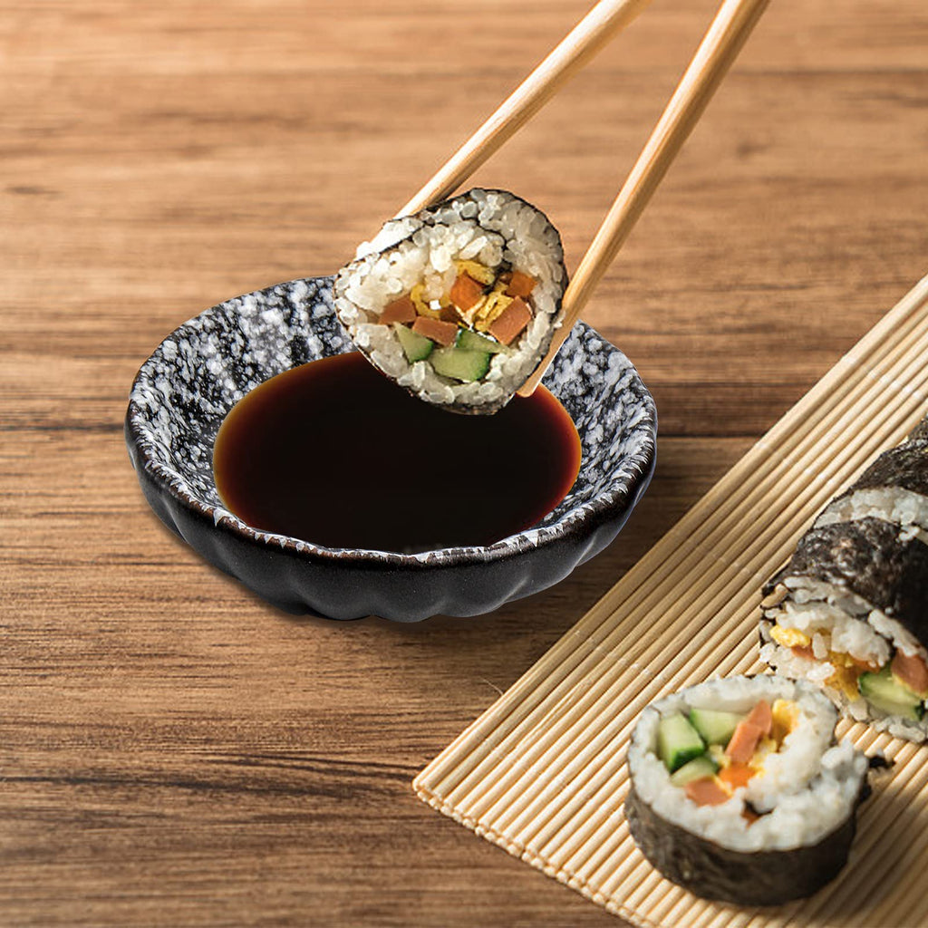 Nicunom 12 Pack Soy Sauce Dishes, 2.8 Inch Ceramic Dipping Bowls Set, Side Dishes Japanese Style Pinch Bowls Seasoning Dishes for Ketchup, BBQ, Sushi, Soy