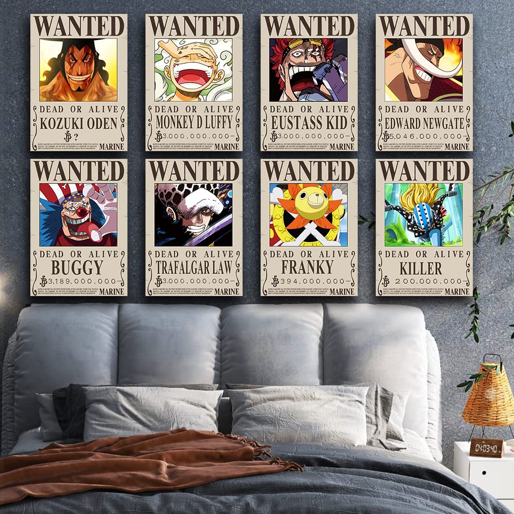 TYZZHOA Anime [OP] Wanted Posters 30×21cm, New Bounty Edition, Straw Hat Pirates Crew Zoro, Sanji, Nika Luffy 3 Billion, a Set of 35PCS