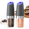 PEIPU Electric Pepper and Salt Grinder, Seasoning Mill，Adjustable Coarseness,with LED Light,One Hand Automatic Operation, Stainless Steel