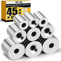 DIYMAG Disc Magnets, Rare Earth Magnets with Hole for Kitchen Cabinet, Tool Storage, Office and Crafts, Disc Button Magnet, 45 PCS