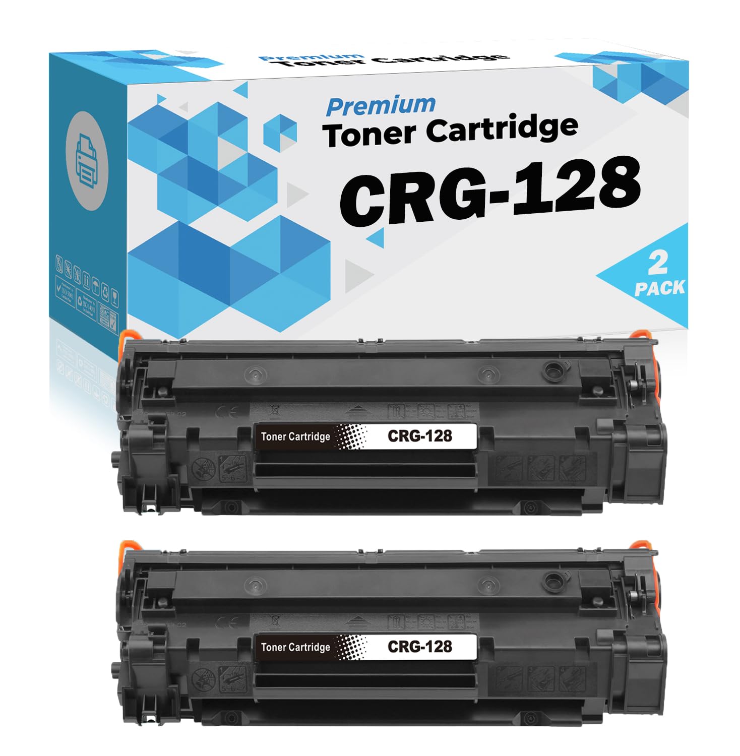 Ultra Toner® Compatible Replacement for Canon 128 Black Toner Cartridge CRG-128 ImageClass D520 D530 D550 D560 MF4450 MF4550 MF4570dw MF4580dn MF4770n MF4880dw MF4890dw FaxPhone L100 L190 (2PK)