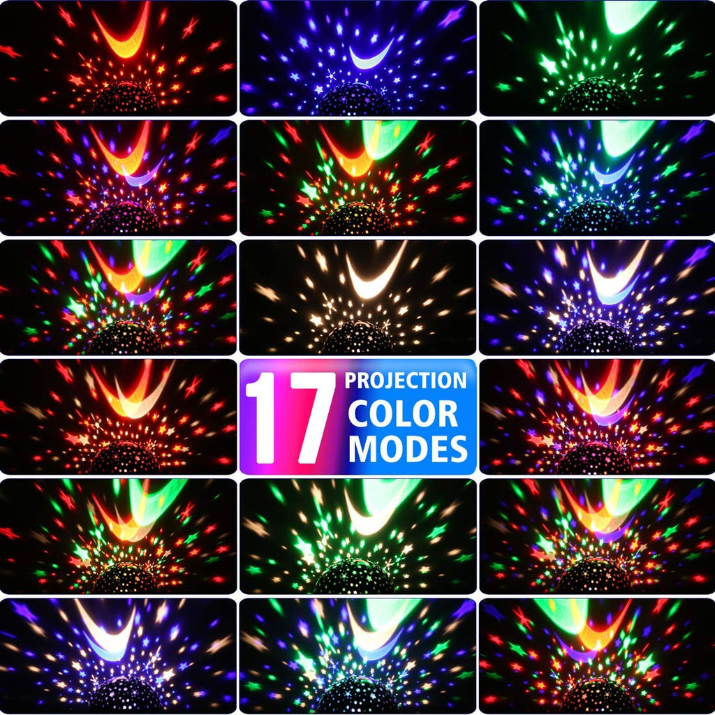 MOKOQI Star Projector Night Lights for Kids, Fun Gifts for 1-4-6-14 Year Old Girl and Boy, Projection Lamp for Kids Bedroom, Glow in The Dark Stars and Moon for Child Asleep Peacefully (Pink)