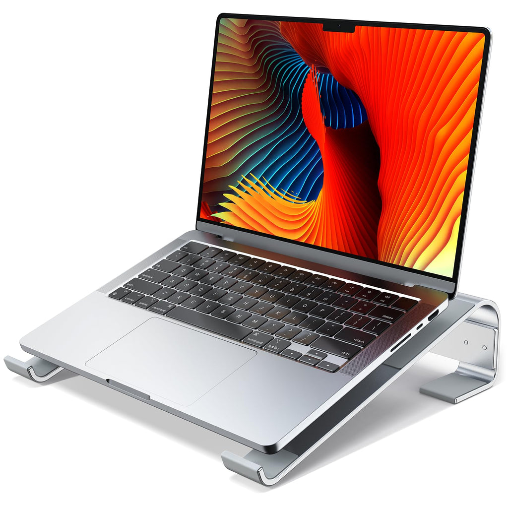MOKURU Laptop Stand for Desk, Aluminum Laptop Riser, Ergonomic Computer Stand for Laptop, Laptop Cooling Stand Compatible with for MacBook Pro/Air, Dell, HP, Lenovo, 10-17.3''