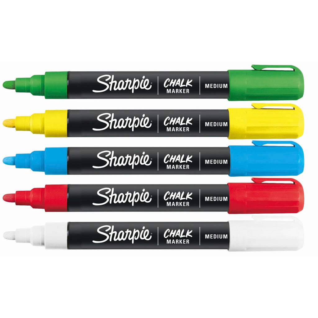 Sharpie Chalk Markers, Wet Erase Markers, Assorted Colours, 5 Count