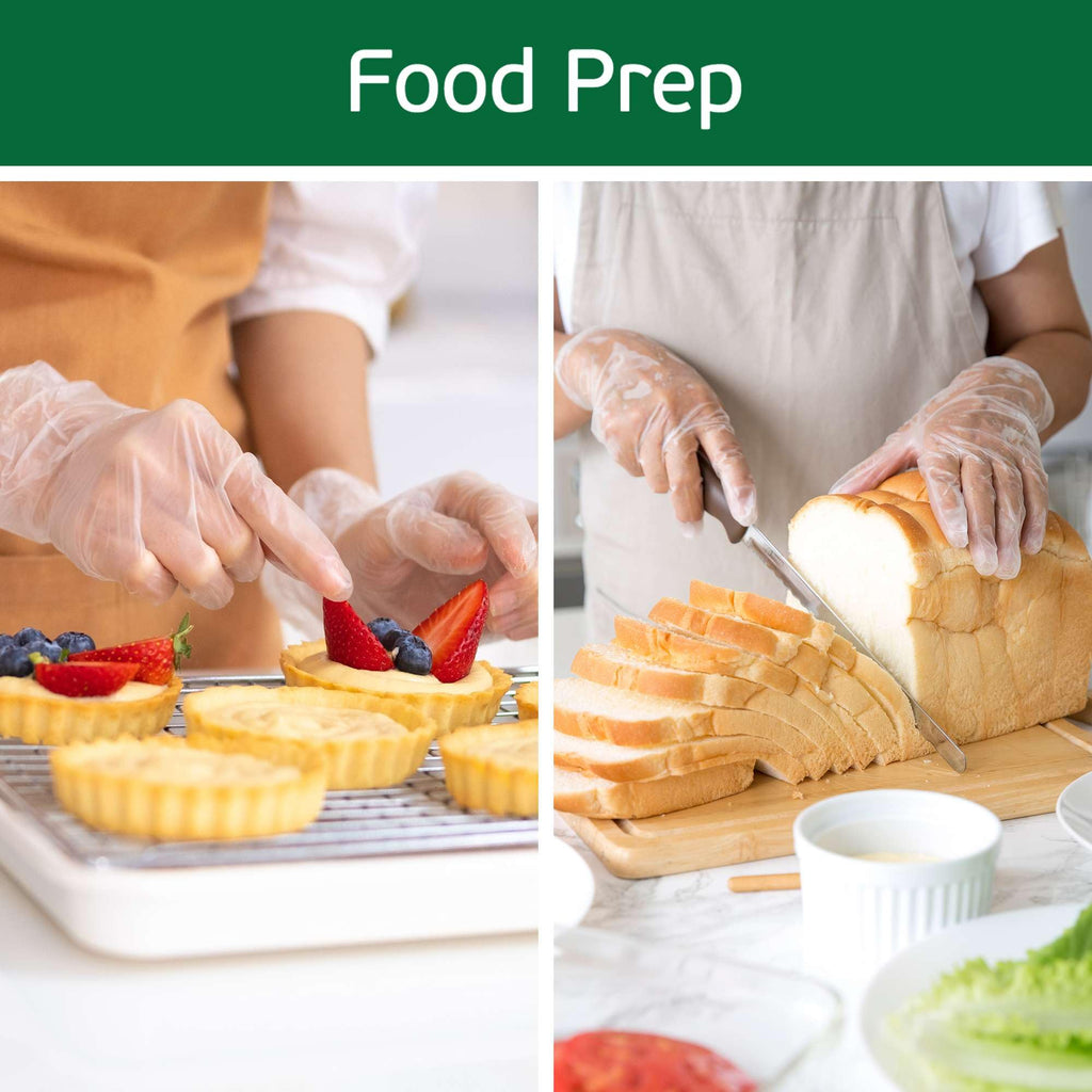 TenderGentle Vinyl Disposable Gloves for Cooking and Food Prep - 100 Clear Large Latex Free Disposable Gloves - Food Safe Gloves for BBQ, Cooking, Food Prep, Cleaning, and More - Guantes Desechables