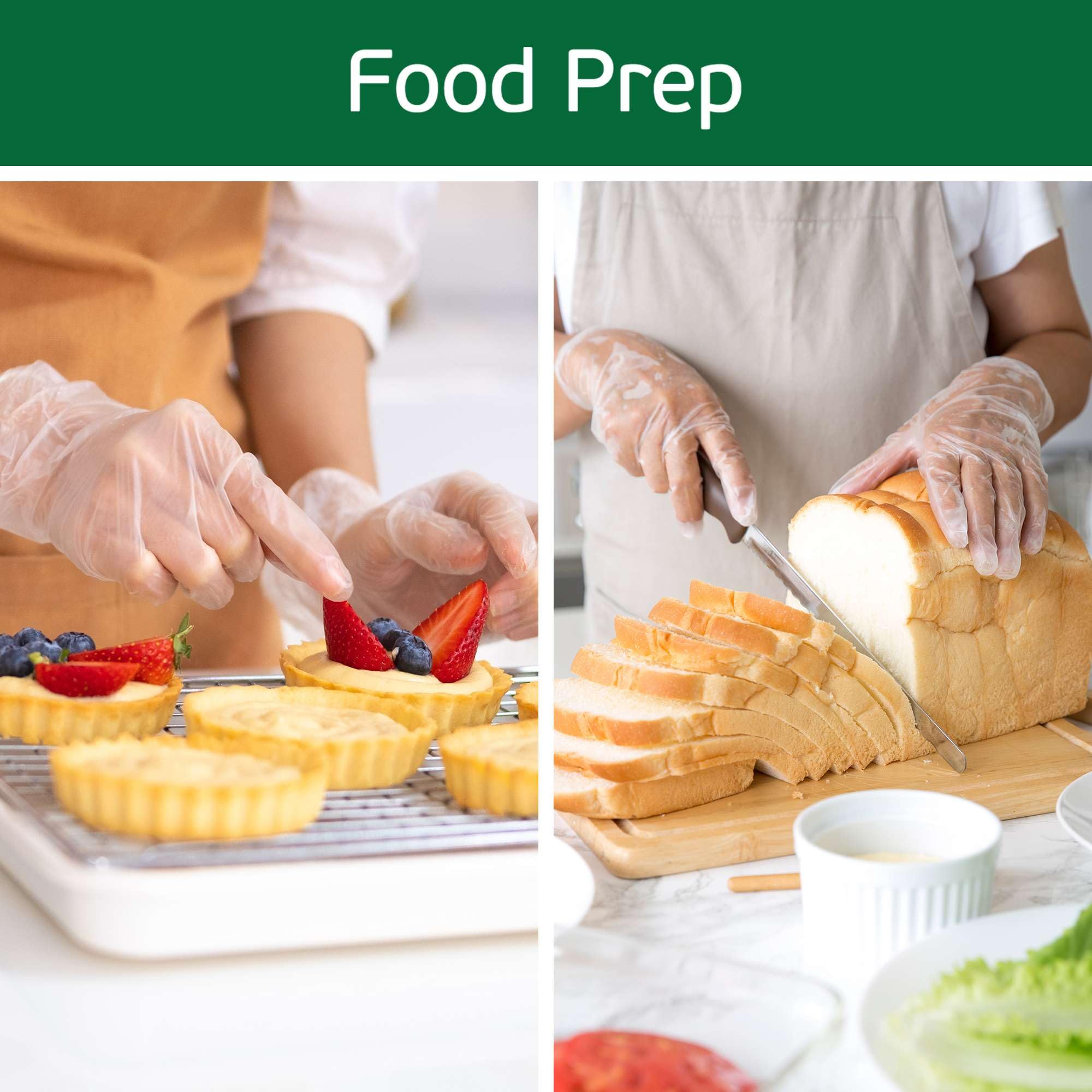 TenderGentle Vinyl Disposable Gloves for Cooking and Food Prep - 100 Clear Large Latex Free Disposable Gloves - Food Safe Gloves for BBQ, Cooking, Food Prep, Cleaning, and More - Guantes Desechables