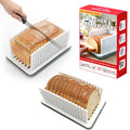 New Upgrade Bread Slicer for Homemade Bread, Adjustable Width, Foldable and Compact Cutting Guide with Crumb Tray, Suitability for Homemade Bread, Bagels, Cakes