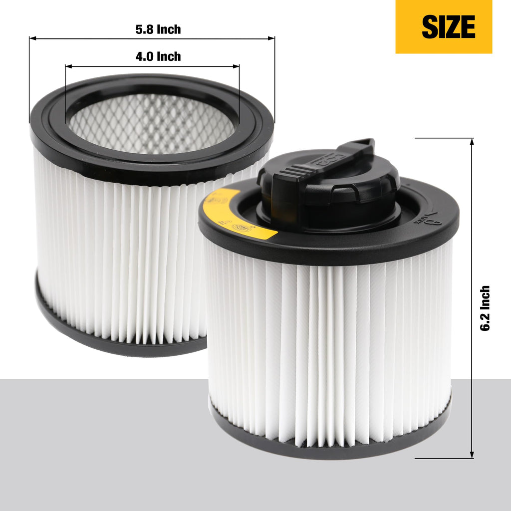 DEWALT DXVC4001 Cartridge Filter Replacement Fit for 4-5 Gallon Wet/Dry Vacuum Cleaners DXV04T, DXV05P, DXV05S, DXV08S, DXV06G