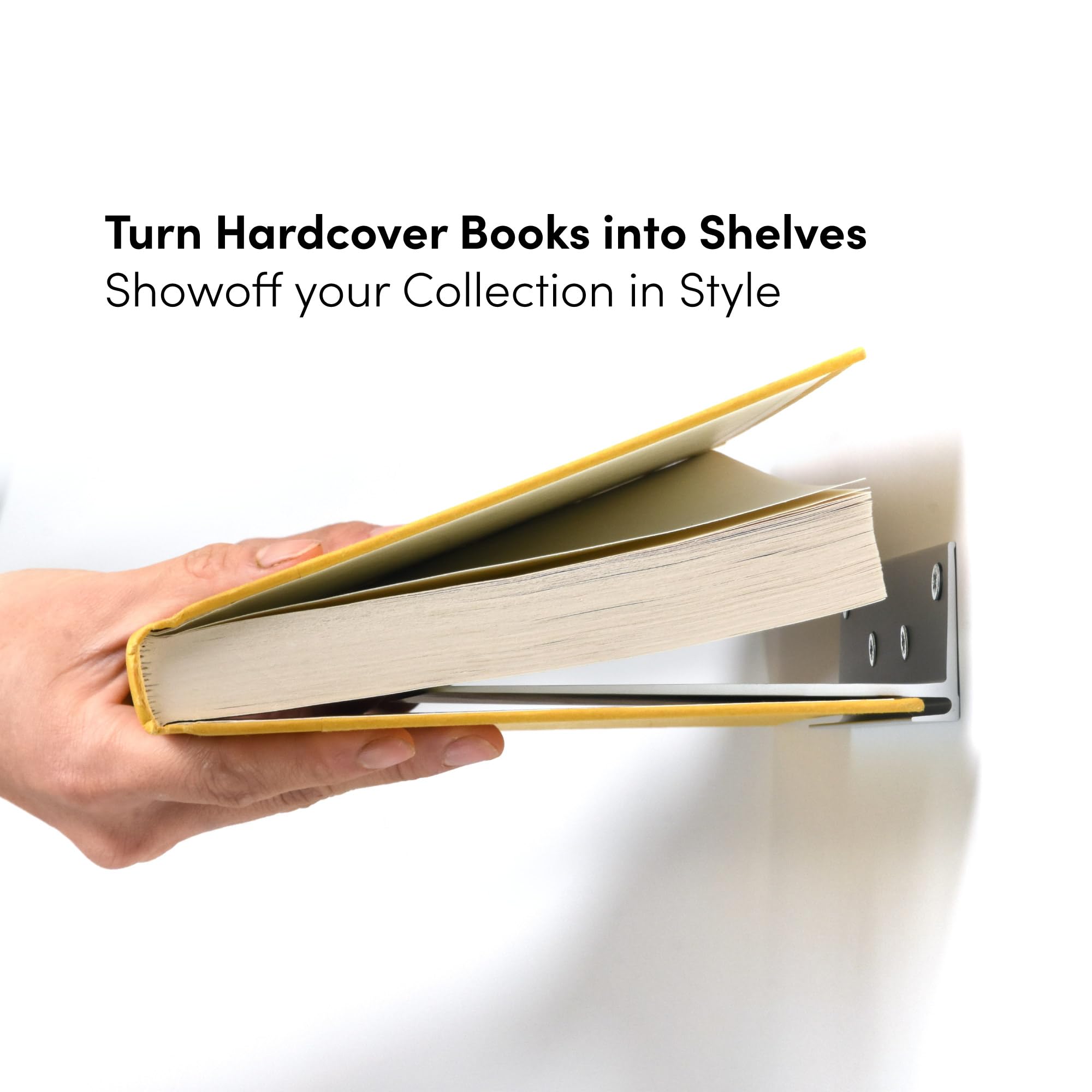 Invisible Floating Wall Bookcase - Set of 4 | Aluminium Book Wall Shelf | Invisible Shelf Holder for Books and Decoration | Modern Space Saving Wall Bookcase