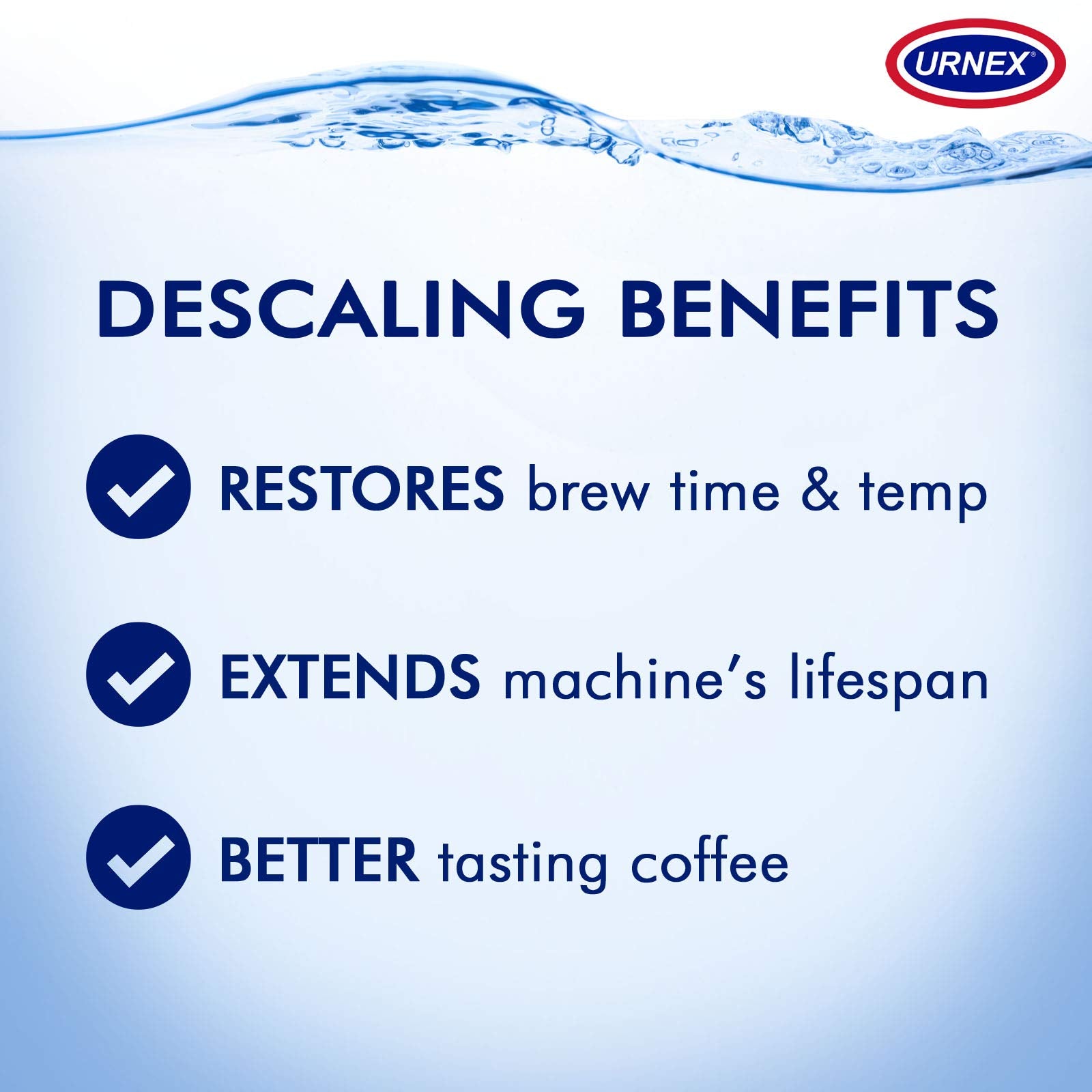 Urnex Dezcal Home Activated Descaler For Home Coffee & Espresso Equipt. 8 - 1 oz Packets