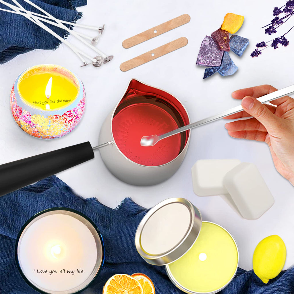 ETUOLIFE DIY Candle Kit, DIY Candle Making Kit Suitable for Beginners to Experts with Soy Wax, Pouring Pot, Magic Paper, Wicks and More Complete K It for Making Candles