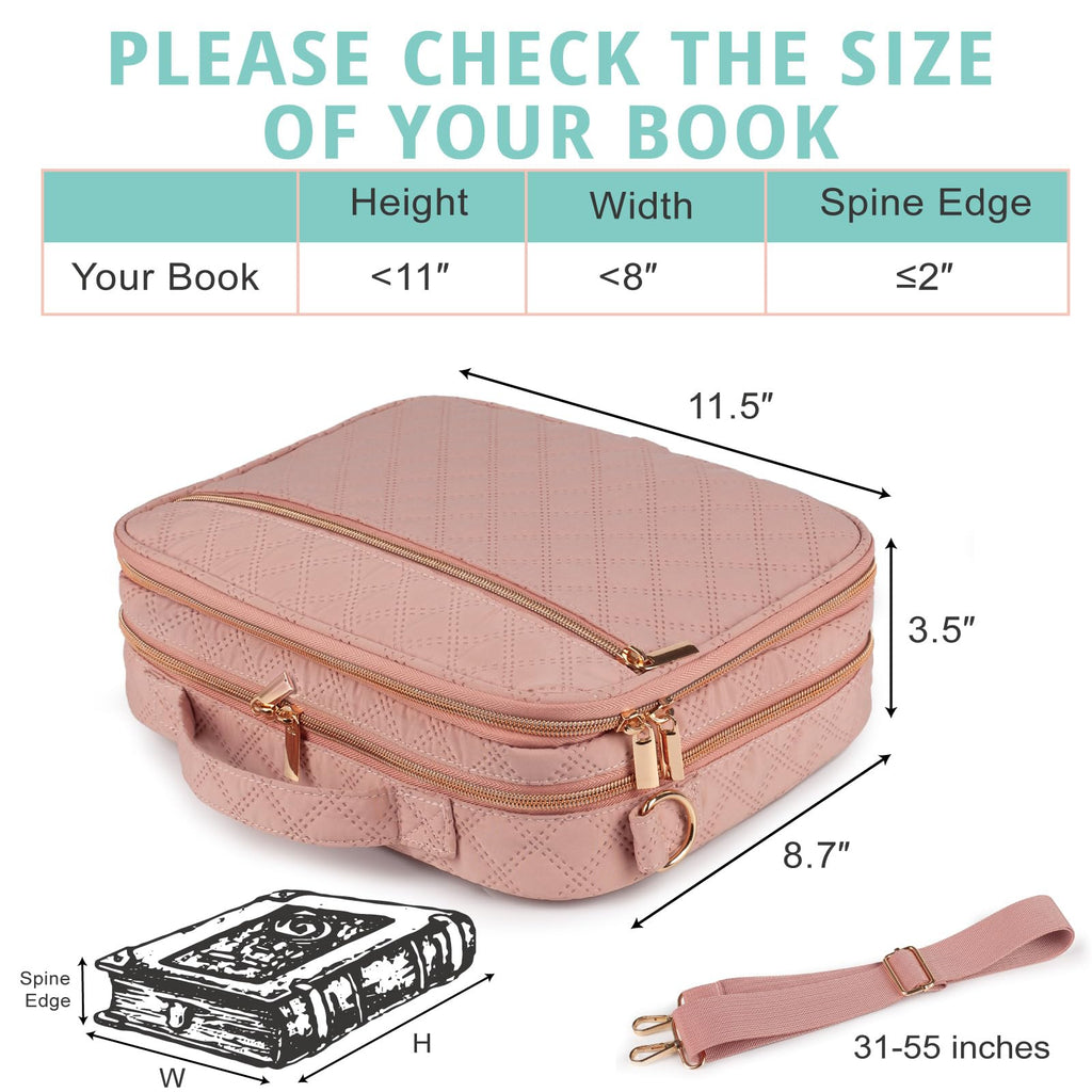 2 Layers Bible Cover for Women,Large Bible Case with Handles Shoulder Strap,Carrying Bible Bag Scripture Case Church Bag Bible Protective with Pocket
