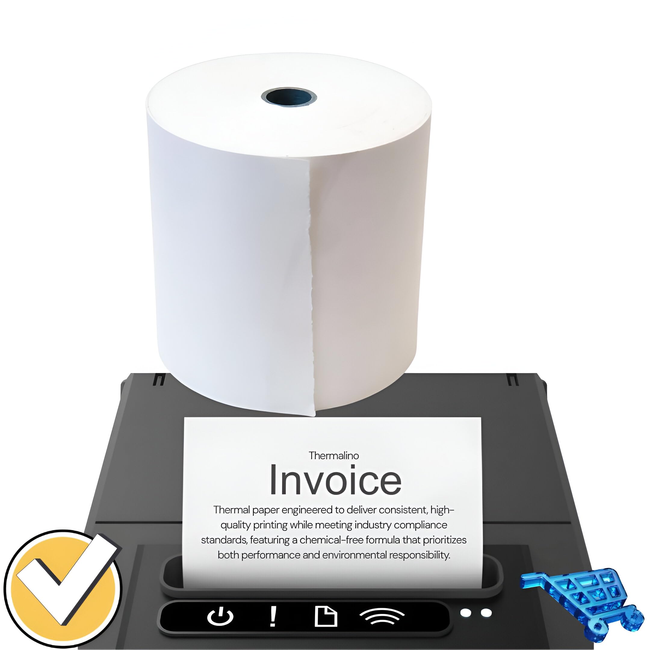 (10 Rolls) 3 1/8" x 230ft Thermal Paper Rolls- BPA Free 80mm, Receipt Paper Rolls for POS Systems, Cash Register, Square Terminal, Clover, Epson TM-T88V, Star TSP100III