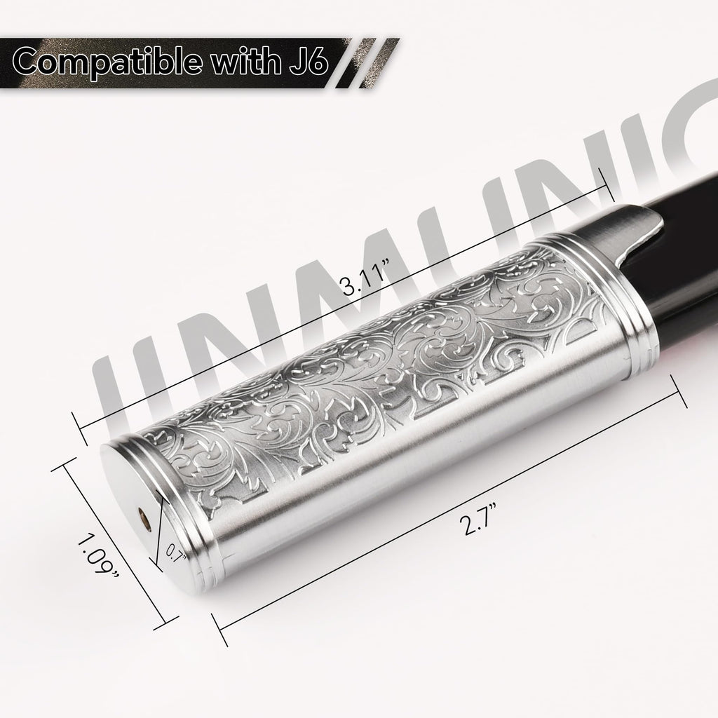 JINMUNIC 2pcs Lighter Case Cover Holder Metal Vintage Floral Stamped Fit for BIC Full J6 Series Lighter