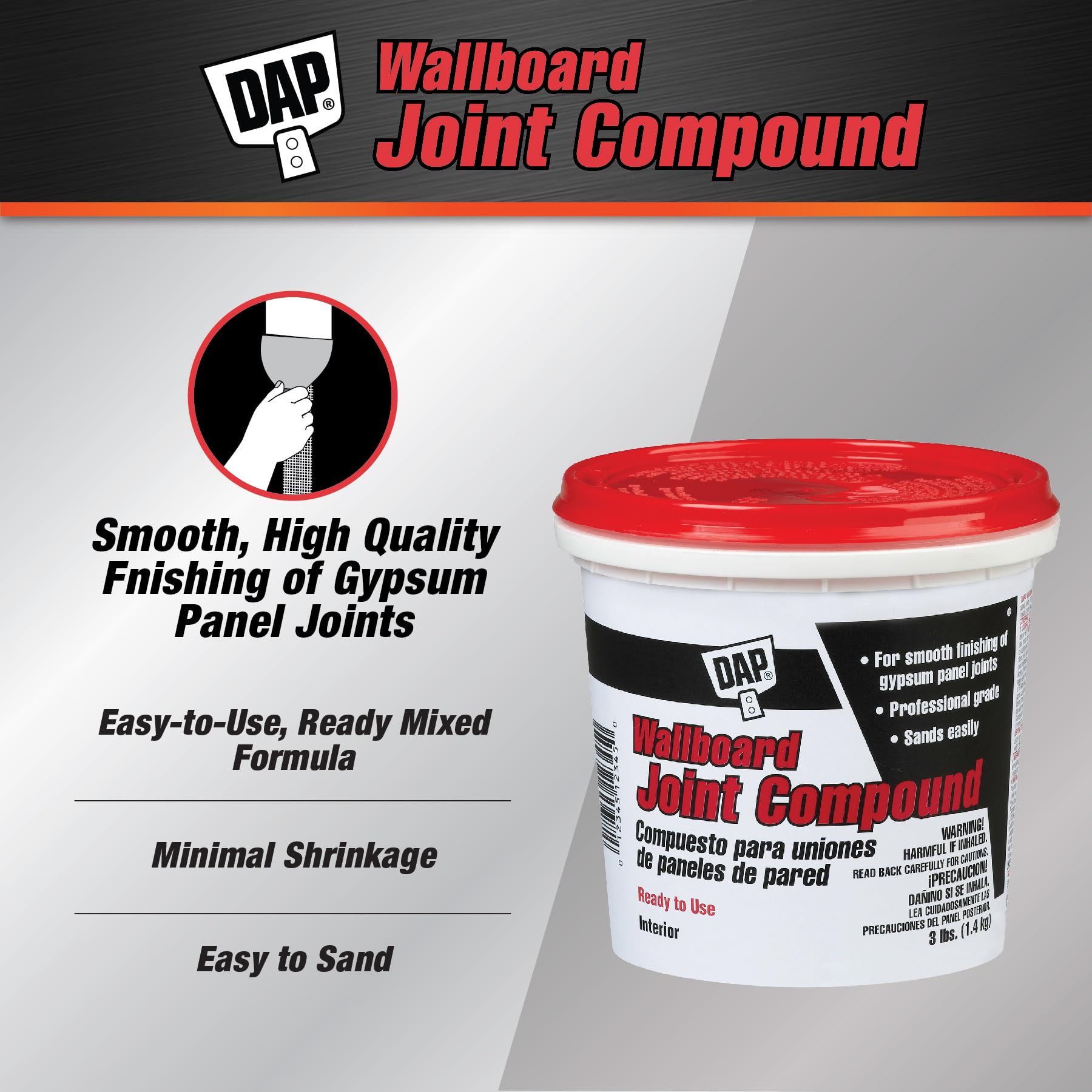 DAP 10100 Wallboard Joint Compound, 3-Pound