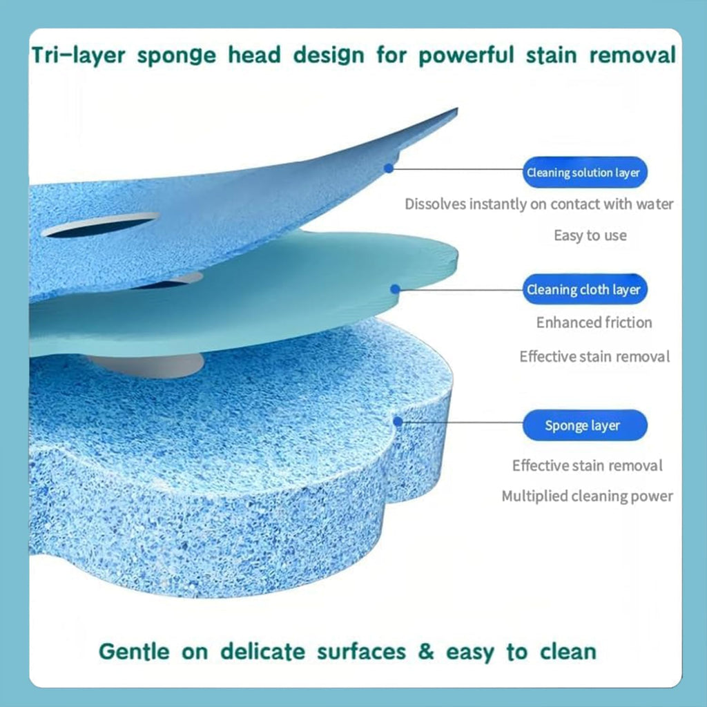 Disposable Toilet Brush with 54 Refill Heads, 2 Handles & Holders Included – No-Touch Toilet Bowl Cleaning System with Ocean Fresh Scent, Wall-Mounted or Freestanding Bathroom Cleaner