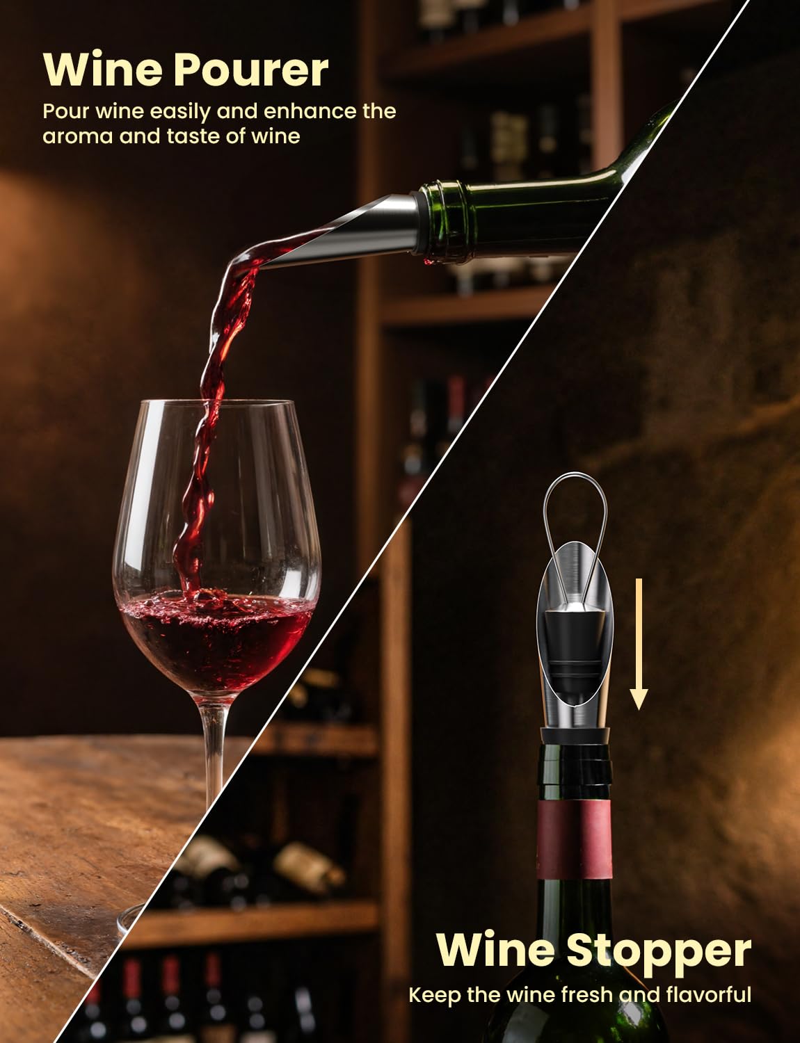 GHB Wine Opener Electric Wine Bottle Opener Rechargeable Cordless, Automatic Corkscrew Wine Opener for Home Kitchen Party Bar Gifts for Men