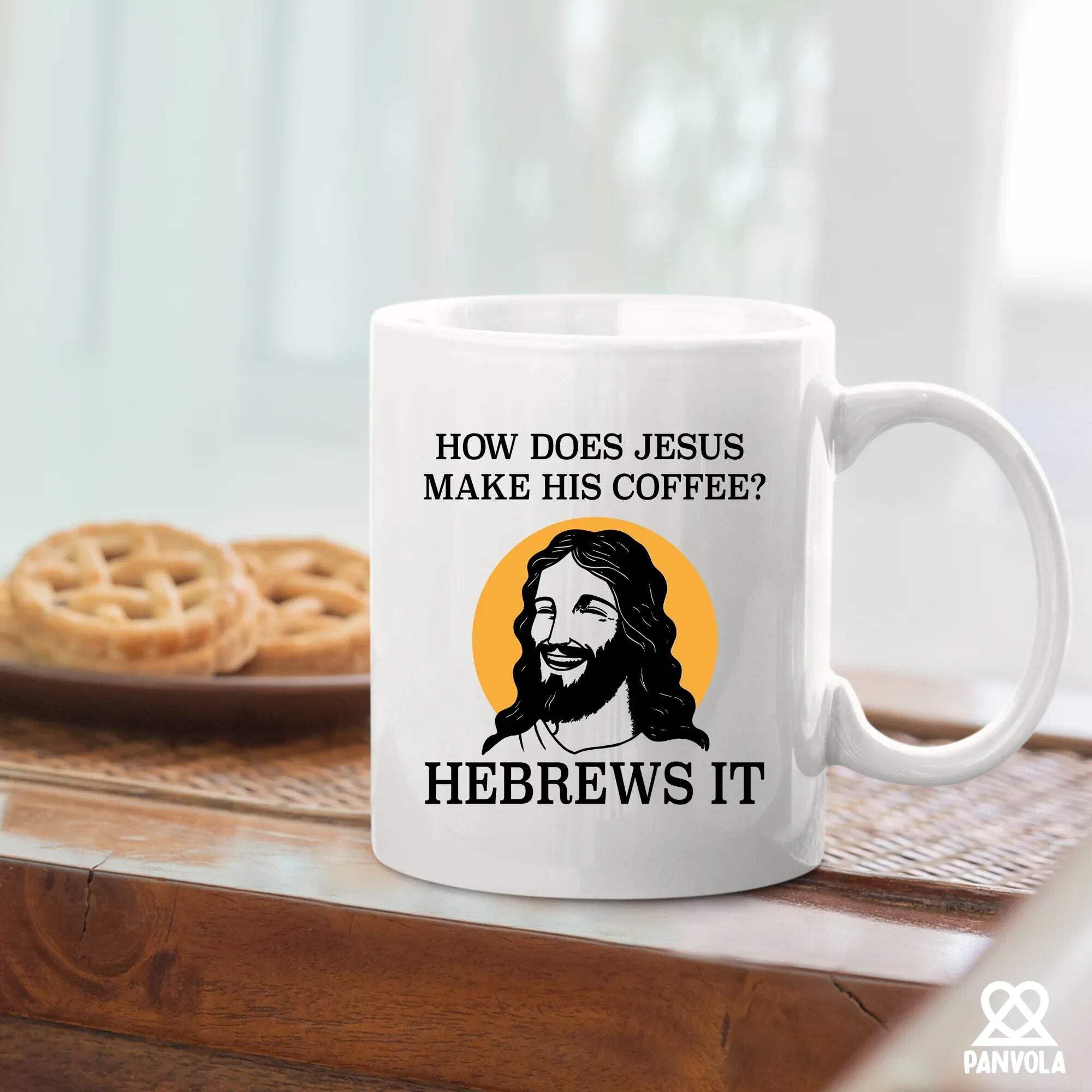 How Does Jesus Make His Coffee Hebrews it Funny Christian Gifts for Pastors Churchmate Mom Dad Sister Brother Coffee Lovers Ceramic Mug 11 oz White