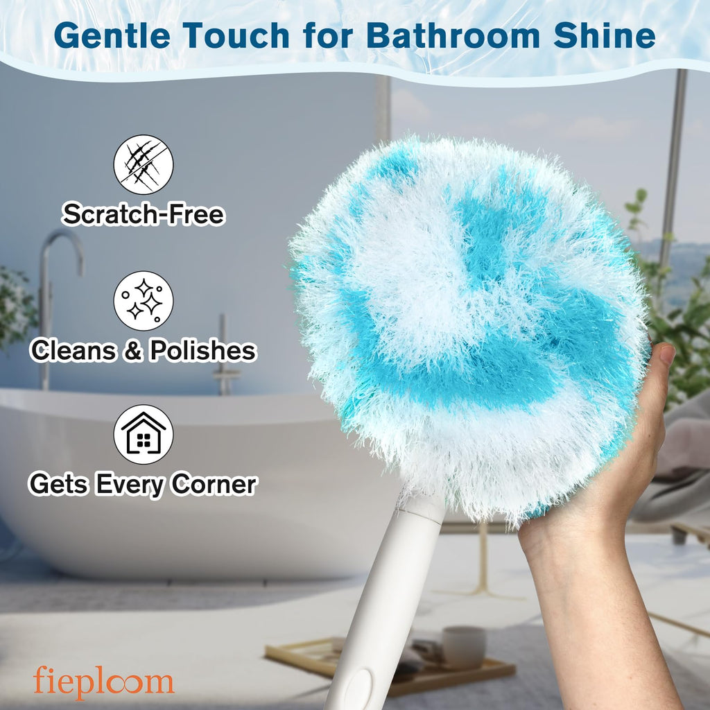 Fieploom Tub Tile Scrubber Brush with 48" Long Handle, 2026 Version 1 Pc Non-Scratch Soft Tub Mop, All-in-One Adjustable Bathroom Brush for Bathtub, Shower, Sink, Faucet, and Wall Tile (1)