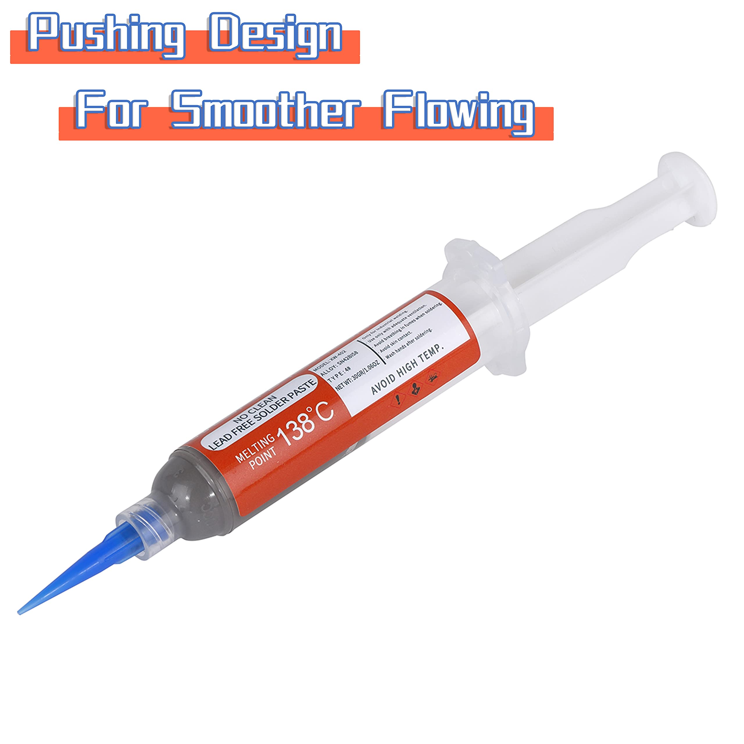Wonderway Sn42/Bi58 T4 Lead Free Solder Paste No Clean, 138℃ Melting Point (30g)