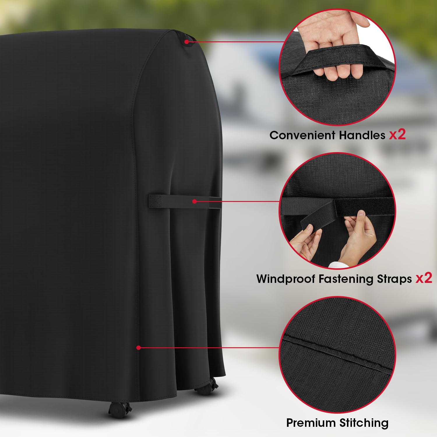 Unicook 7105 BBQ Cover for Weber Spirit 210 Gas Grills, 30 Inch 2 Burner Barbecue Grill Cover with Unique Waterproof Vinyl and Polyester Lining, Durable Housse BBQ for Outdoor Grill, Basic Version