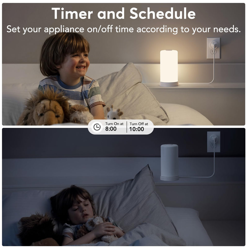 EIGHTREE Smart Plug, Mini Wi-Fi Plug That Works with Alexa & Google Home, Compatible with SmartThings, Smart Socket with Remote Control & Timer Function, 2.4Ghz Wi-Fi Only, No Hub Required