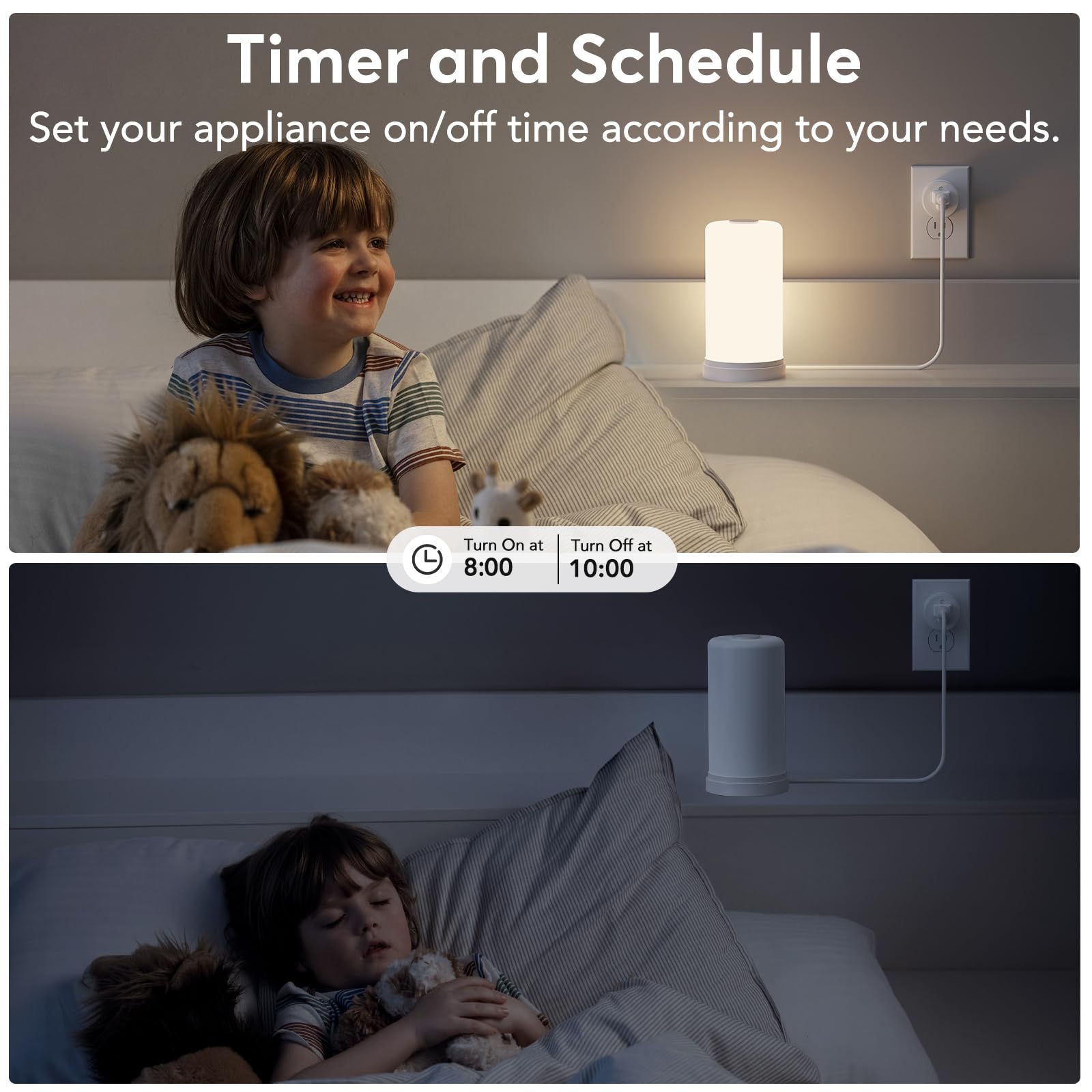 EIGHTREE Smart Plug, Mini Wi-Fi Plug That Works with Alexa & Google Home, Compatible with SmartThings, Smart Socket with Remote Control & Timer Function, 2.4Ghz Wi-Fi Only, No Hub Required