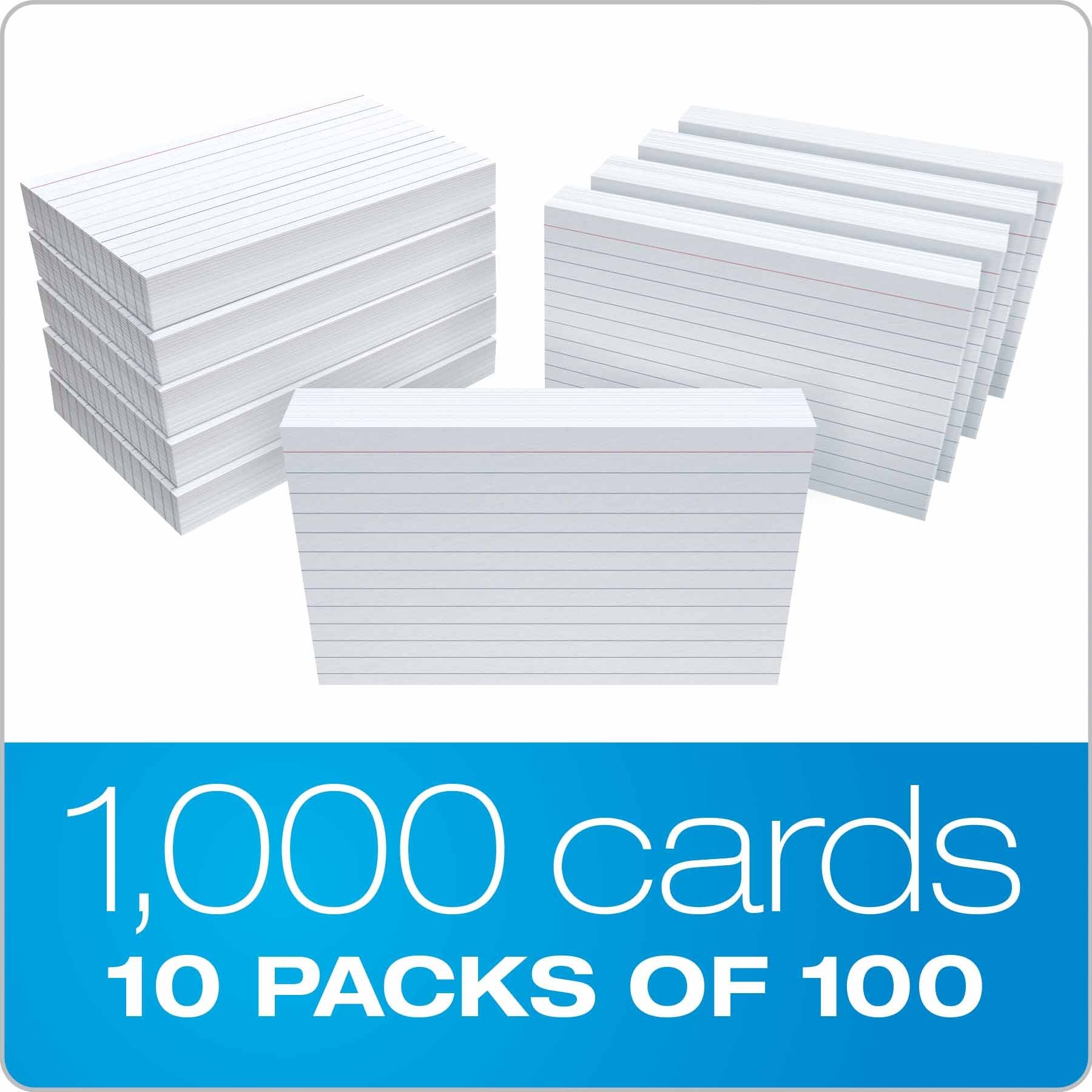 Oxford Ruled Index Cards, 4" x 6", White, 10 Packs of 100 (41)