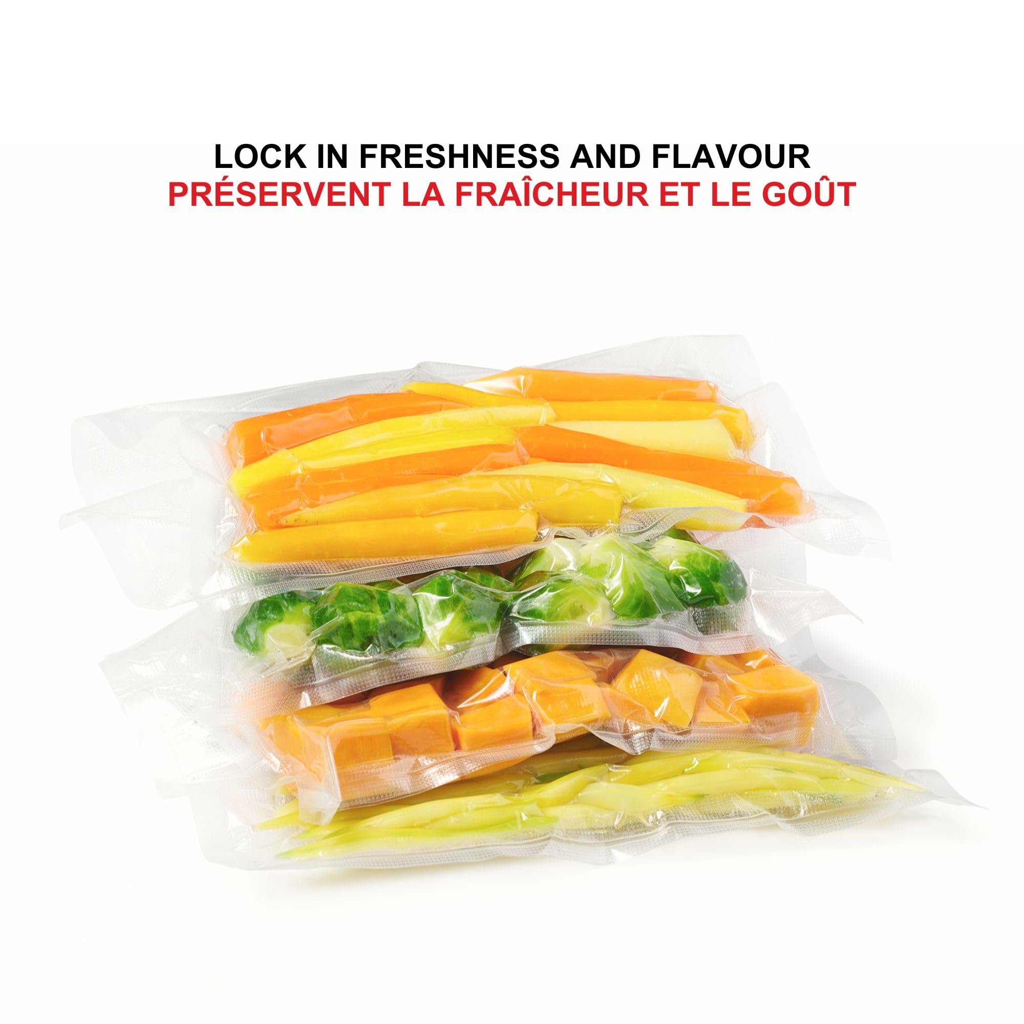 Starfrit Vacuum Sealer Rolls – 4 Rolls 11"x20" (28cm x 610cm) – BPA Free – Airtight Seal for Food Preservation, Sous Vide Cooking, Freeze-Dried Meals – Compatible with Most Vacuum Sealers