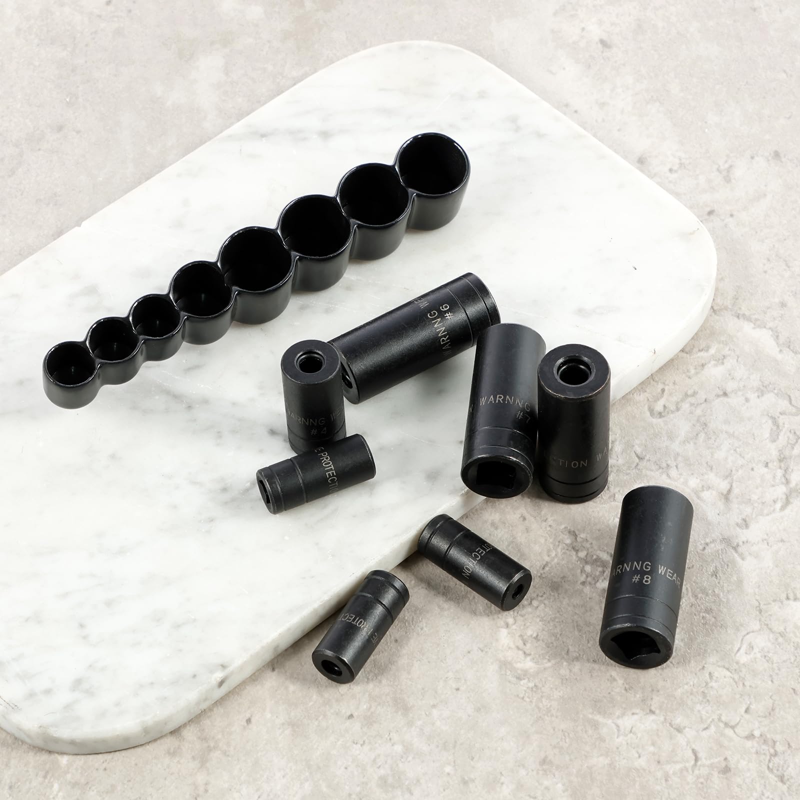8Pcs Tap and Die Socket Adapter Tap Socket Set 1/4 Inch and 3/8 Inch Tap Holder Socket Kit with Socket Holder for Tight Space Fractional MCTI Standard