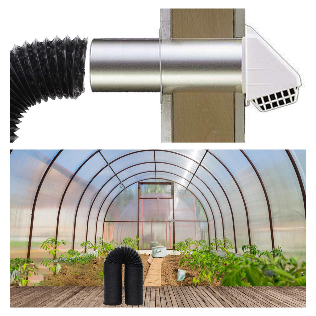 3Inch Flexible Ducting Hose 16.5 feet Black Aluminum Ducting Dryer Vent Hose with 2 Screw Clamps for Heating Ventilation Air Conditioning (HVAC), Boat Blower, Exhaust Grow Tents