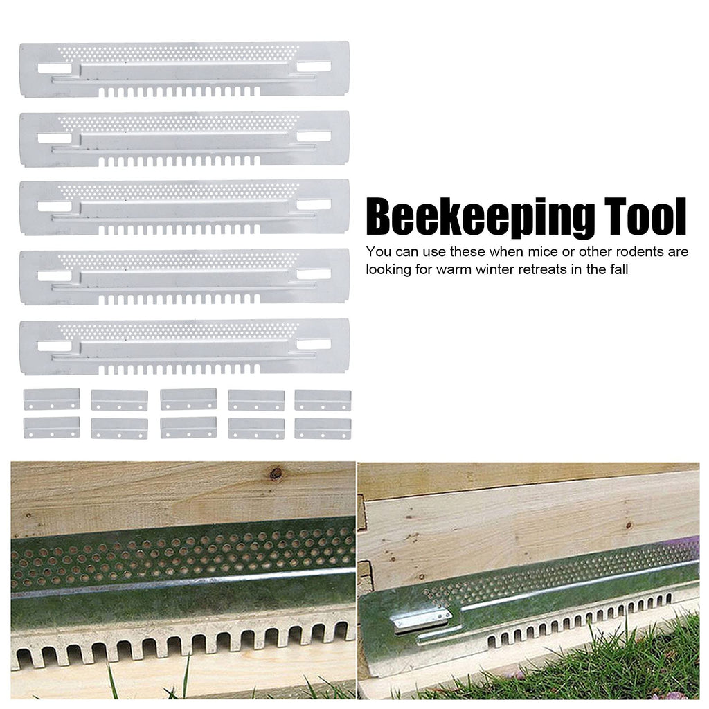 OUKENS 5 Pieces Mouse Guards for Bee Hives, Beehive Travel Gate, Bee Mouse Guard, Detachable Escapeproof Hives Entrance Reducer