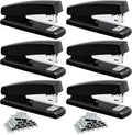 6 Pack Desktop Staplers with 3000 Staples 24/6 Staples, Heavy Duty Office Stapler 2-20 Sheet Capacity Basic Desk Stapler for School Office Supplies, No Jam, Non Slip, Black