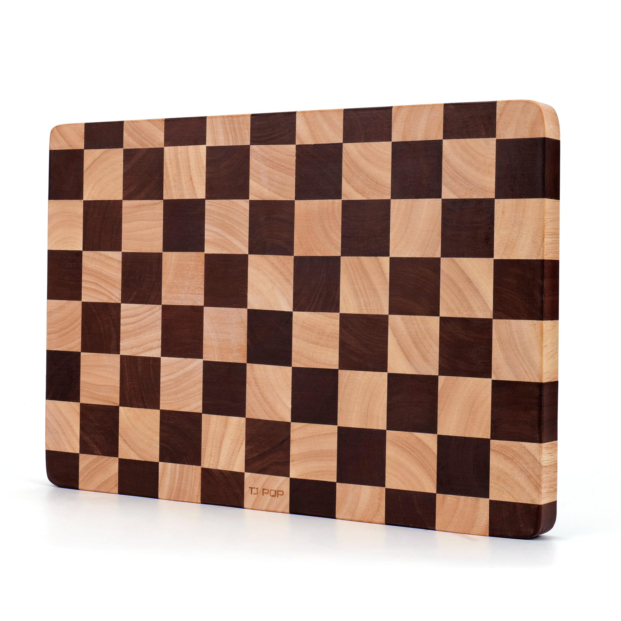 Wooden Cutting Board 15 x 10 in, Wood Checkerboard Chopping Board for Kitchen, Serving Tray Charcuterie Board for Meat, Fruit, Cheese, Bread