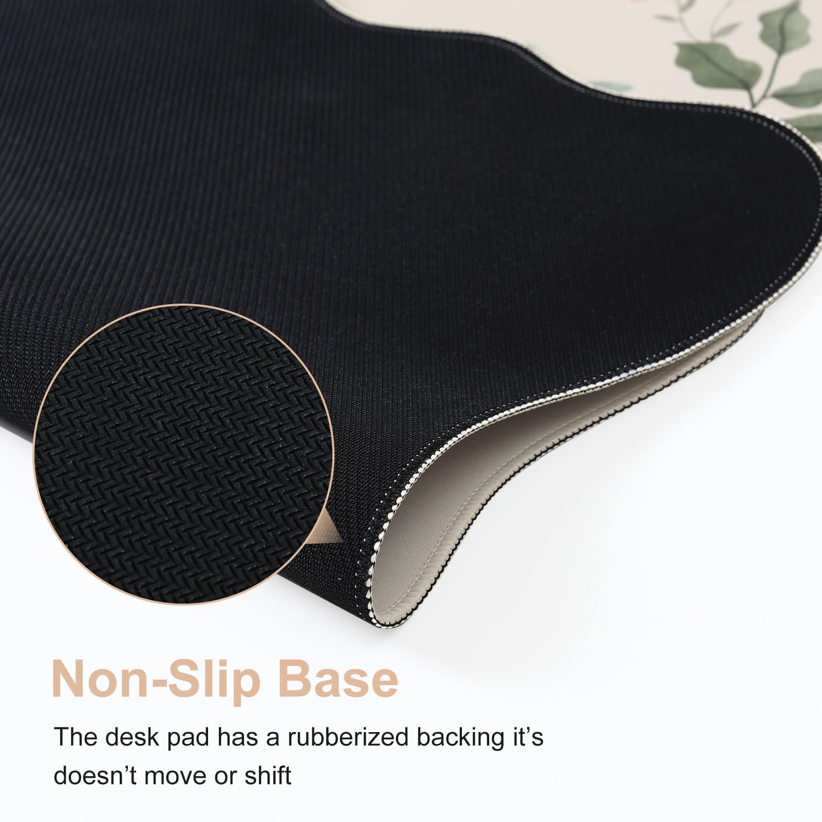 iCasso Desk Mat, XXL Large Mouse Pad for Desktop, Cute Pad With Stitched Edges, Anti-Slip Big Mousepad, Keyboard Mat for Computer (Beige)