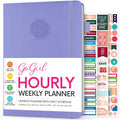 GoGirl Weekly Schedule Planner – Undated Hourly Work & Life Planner with Time Slots – Vertical Agenda Organizer for Daily Time Management & Productivity – A5 Size, 5.8″x8.3″, Hardcover (Lavender)