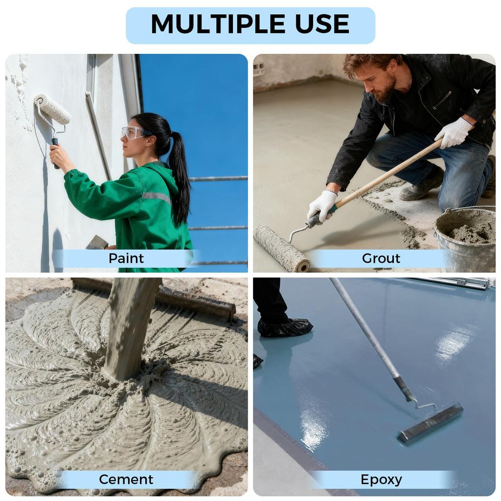 Patioer Paint Mixer Set for Drill, Epoxy Resin Mud Cement Paint Stirrer for 1-5 Gallon Buckets, 15 3/4" Length 5/16" Hex Shaft Zinc Plated Steel Mixer, 3PCS
