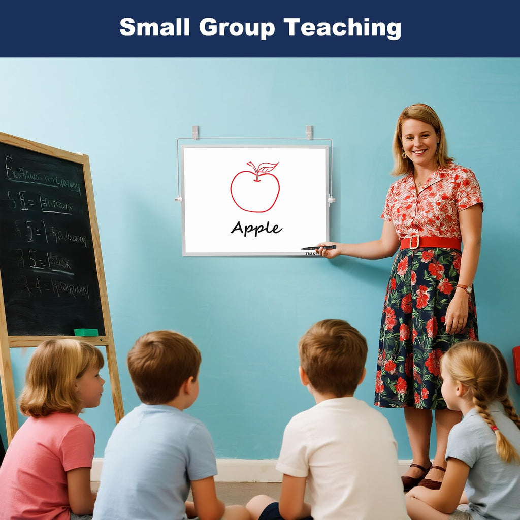 TSJ OFFICE Dry Erase White-Board - 12 X 16 Inches Portable Small Magnetic Whiteboard with Hooks for Wall, Mini Desktop Whiteboard 360 Degrees Revolving Double Sided Stand for Office, Home, School