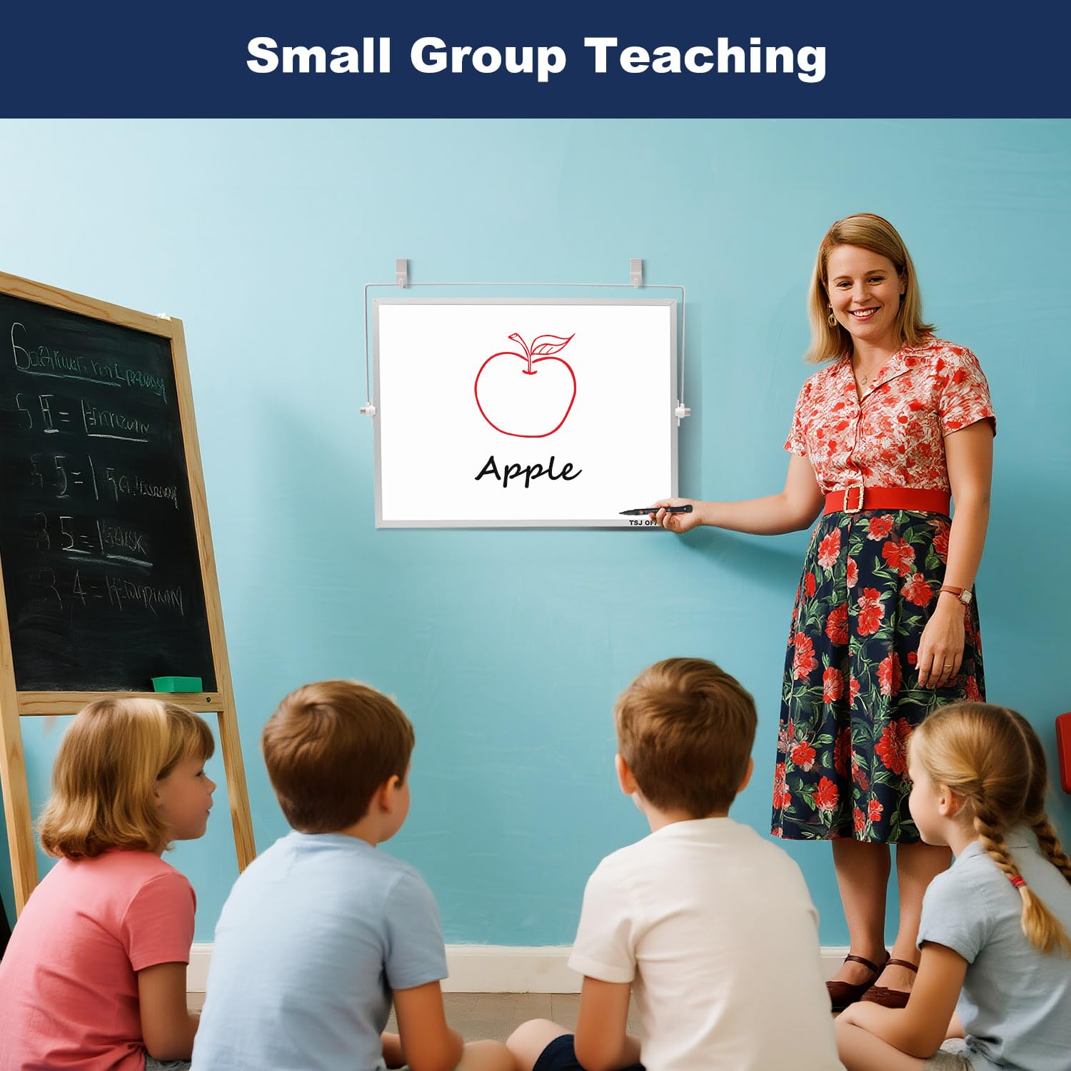 TSJ OFFICE Dry Erase White-Board - 12 X 16 Inches Portable Small Magnetic Whiteboard with Hooks for Wall, Mini Desktop Whiteboard 360 Degrees Revolving Double Sided Stand for Office, Home, School