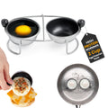 Eggssentials Egg Poacher | Stainless Steel Poaching Rack | 2 Poached Egg Maker Cups PFOA Free Nonstick | 6.25 inches Egg Steamer Rack Fits Many sized Pans Skillets and Pressure Cookers …