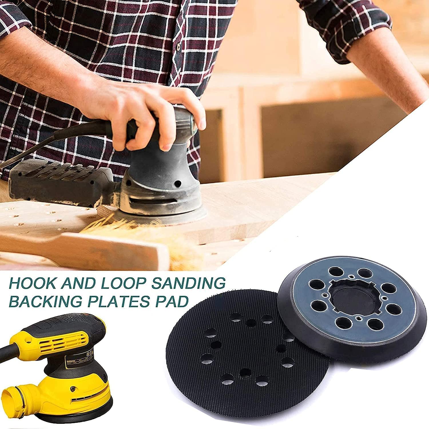 2 Pack 5 Inch 8 Holes Hook and Loop Replacement Sander pad Compatible with Dewalt Random Orbital Sander for DeWalt DWE6423/6423K, DWE6421/6421K, DCW210B, DWE64233 N329079
